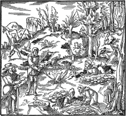 Woodcut image of dowsing from Agricola De re metallica 1556 - photo 6