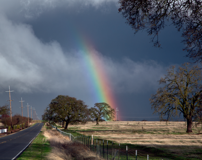 Rainbow and complex clouds after intense rain near Stockton California 1 - photo 3