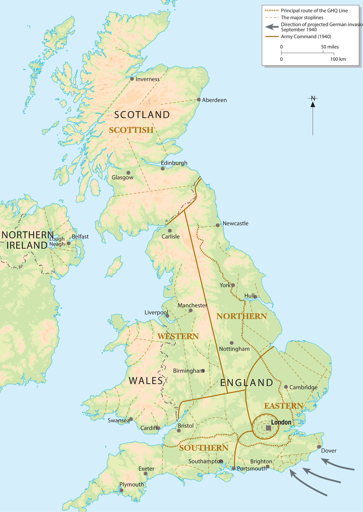 The land defences of Britain 19402 showing principal stop lines these often - photo 4