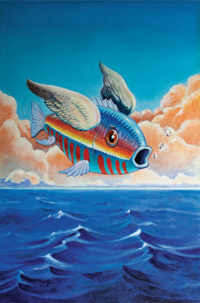 Sky Fish 1998 oil on canvas by R Crumb Mouse Received your note - photo 6