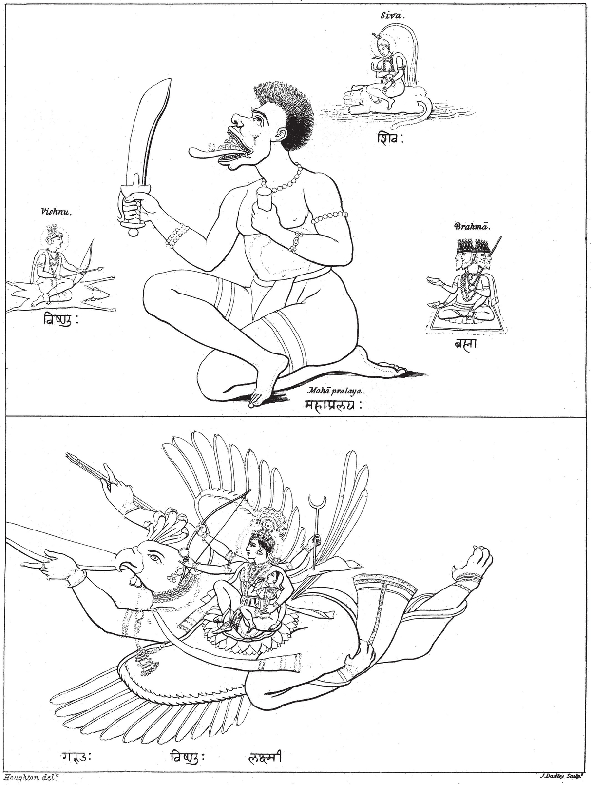 VISHNU and LAKSHM on GARUDA and MAH-PRALAY From pictures in the collection - photo 11