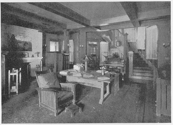LIVING ROOM IN HOME OF MR R M BOND DE LAND FLORIDA WITH CRAFTSMAN - photo 6