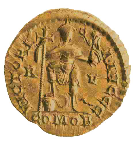 The serpent beneath a Roman Emperors foot on this gold coin may be the only - photo 2