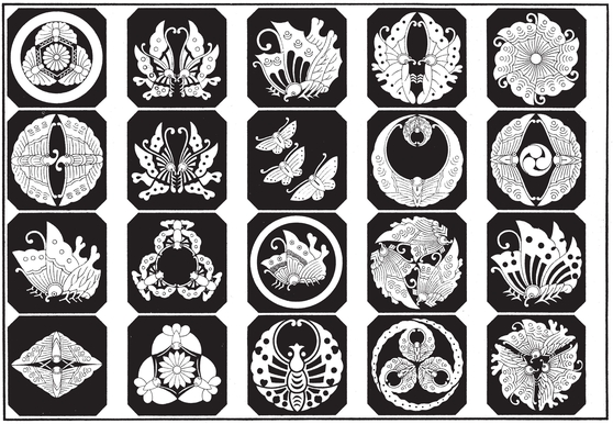 Japanese Animal and Floral Crest Designs - photo 34