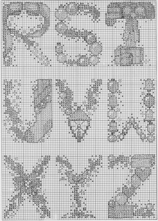 Wreaths Back-stitch Alphabet Use any color desired - photo 35