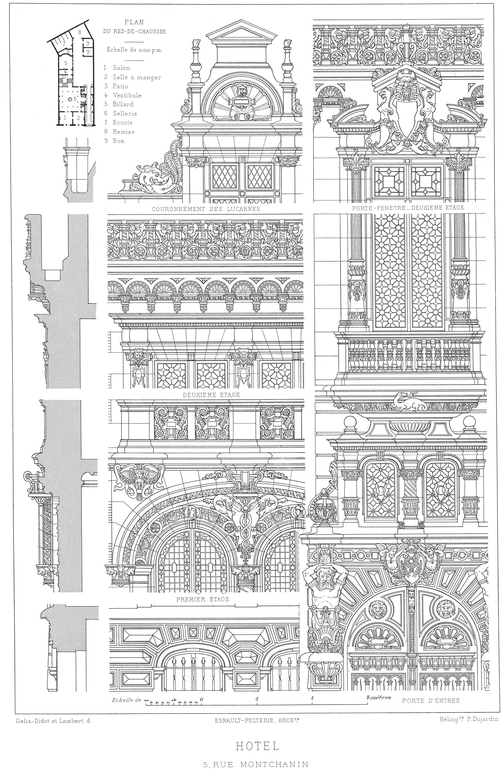 Paris Mansions and Apartments 1893 Facades Floor Plans and Architectural Details - photo 5