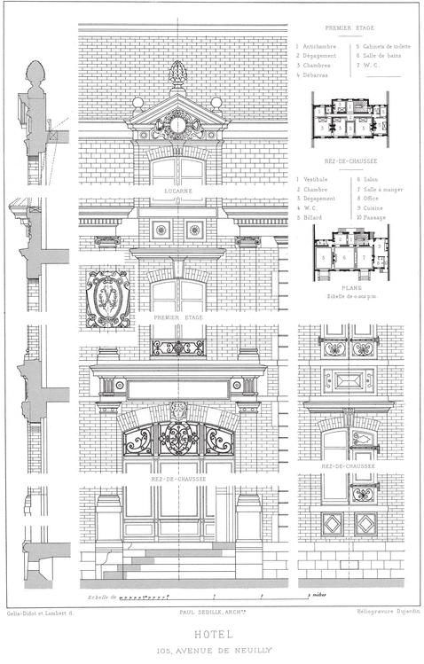 Paris Mansions and Apartments 1893 Facades Floor Plans and Architectural Details - photo 21