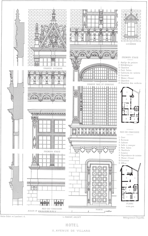 Paris Mansions and Apartments 1893 Facades Floor Plans and Architectural Details - photo 23
