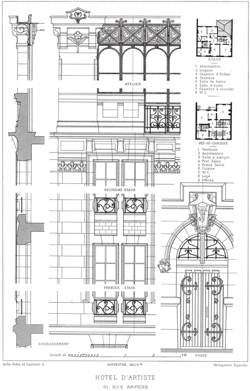Paris Mansions and Apartments 1893 Facades Floor Plans and Architectural Details - photo 29