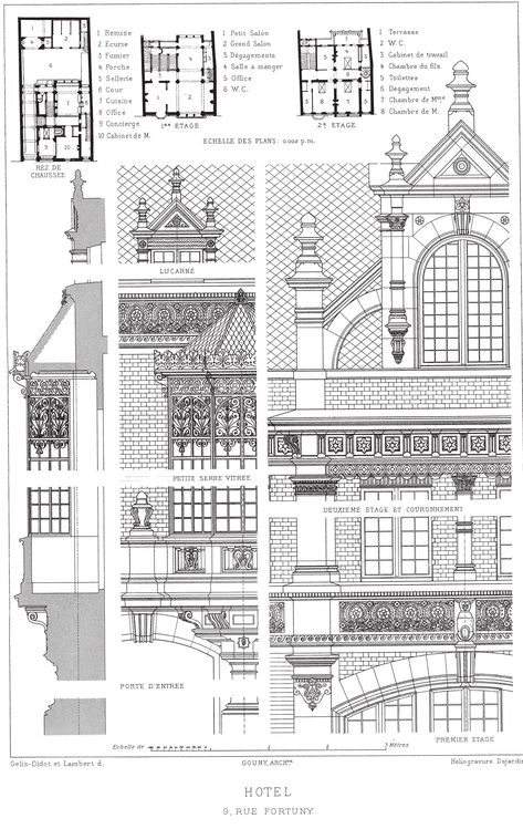 Paris Mansions and Apartments 1893 Facades Floor Plans and Architectural Details - photo 31
