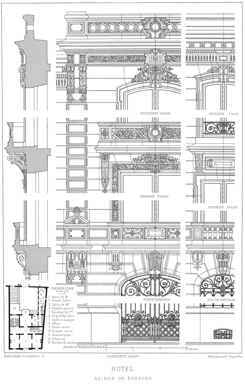 Paris Mansions and Apartments 1893 Facades Floor Plans and Architectural Details - photo 33