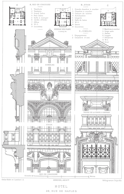 Paris Mansions and Apartments 1893 Facades Floor Plans and Architectural Details - photo 36