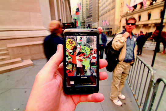 Fig 11 Mark Skwarek ProtestAR AR Zuccotti Park occupiers in front of NYSE - photo 1