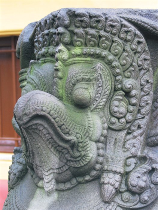 Sandstone Garuda in the Thp-Mam style 1 2 th Century standing in f r ont of - photo 2