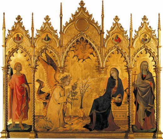 Simone Martini and Lippo Memmi Altarpiece of The Annunciation 1333 Tempera - photo 4