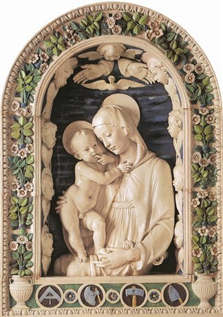 Andrea della Robbia The Madonna of the Stonemasons 1475-1480 Glazed - photo 6