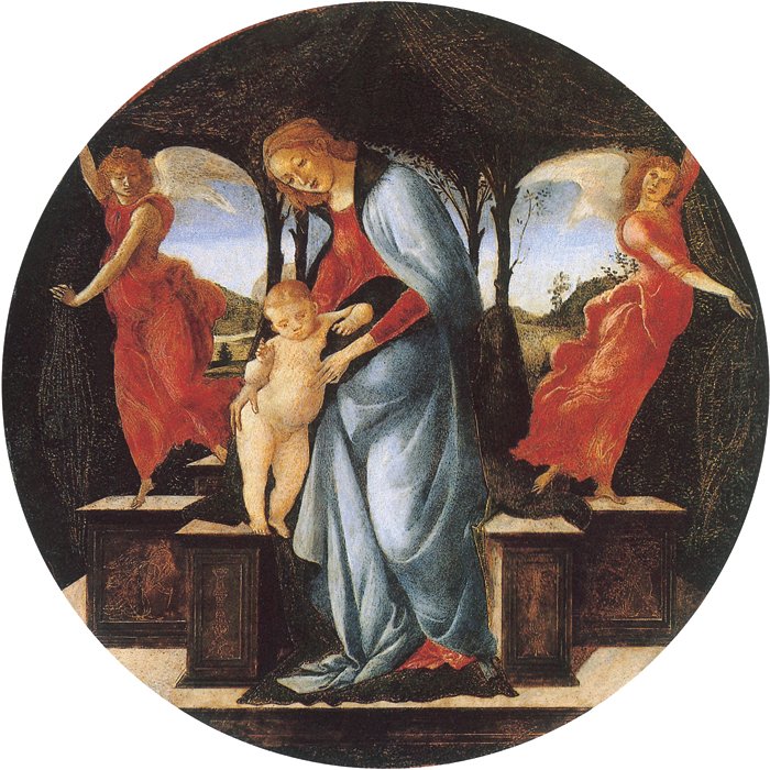 4 Virgin and Child with Two Angels c 1485-1495 Tempera on panel diameter - photo 5