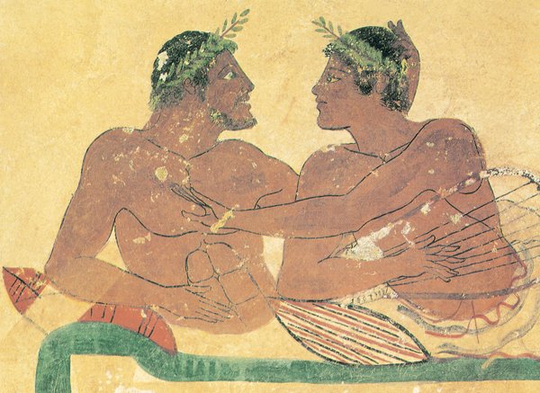 1 Greek painting representing a couple 480 BC Museum of Paestum Italy - photo 2