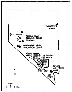 Map 1 Military Land Withdrawals in Nevada projects because of its sparse - photo 2