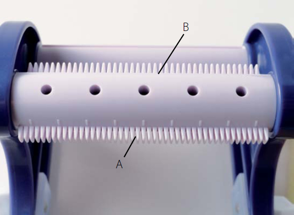 The warp guide beam contains two different types of grooves for working with - photo 6