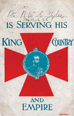 Serving his King Country and Empire a card displayed in the window of a - photo 2