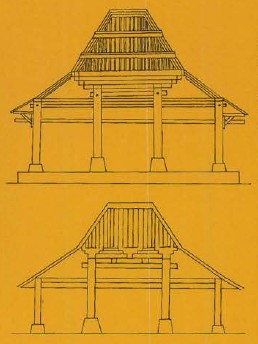 Drawings depicting the design of a typical Javanese pavilion or pendopo - photo 4