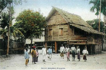 An old Singapore postcard depicting a Malay village in Singapore at the turn of - photo 8