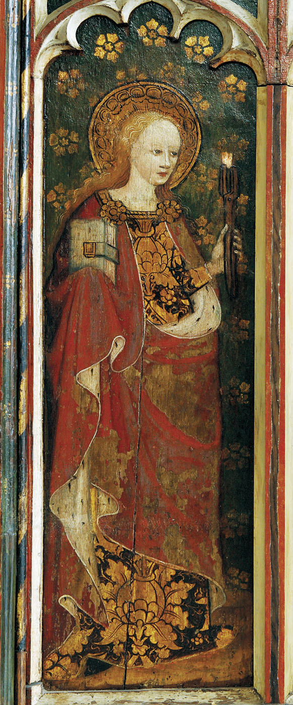 Late fifteenth-century rood-screen painting of St Apollonia holding a tooth in - photo 4