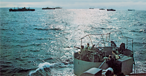 An Atlantic convoy in February 1944 photographed from the battleship USS - photo 6