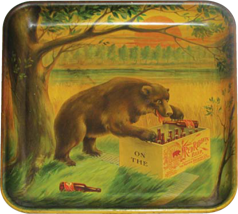 Its tasty is the message from the beer-drinking bear pictured on this tray from - photo 7