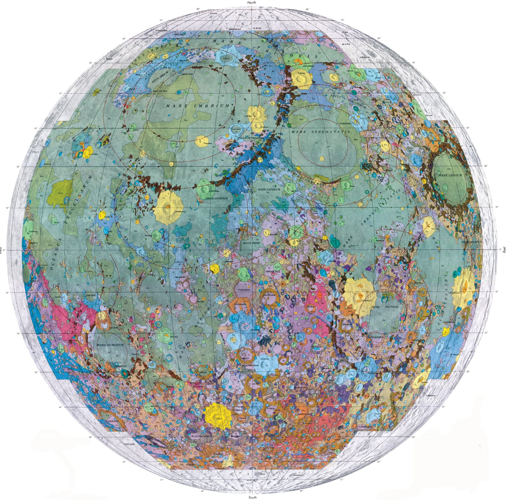 This geological map of the near side of the moon is from a series of atlases of - photo 9