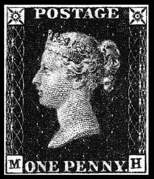 The Penny Black postage stamp bore Queen Victorias head and enabled letters to - photo 2