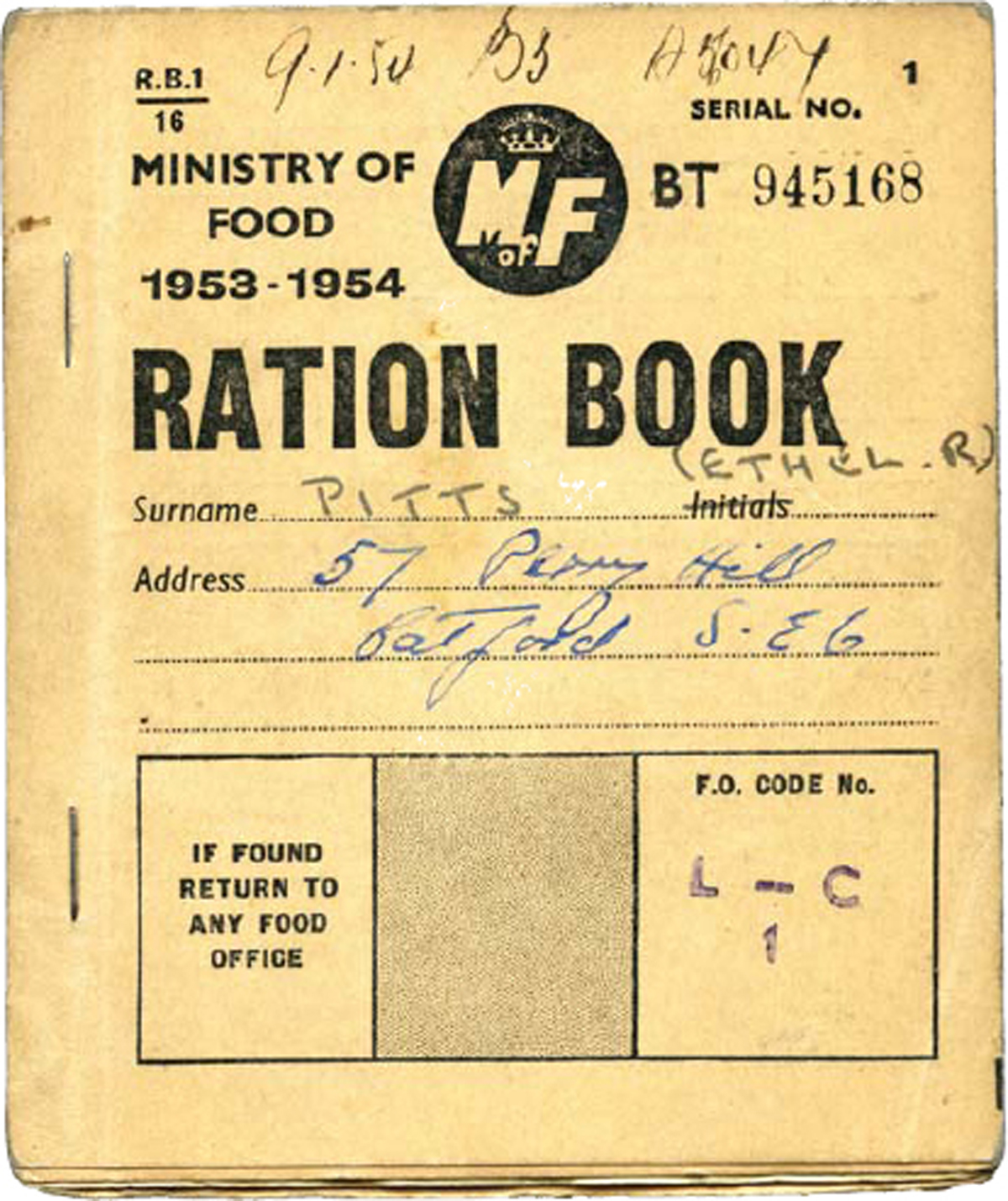 An adults ration book for 19534 issued by the Ministry of Food for eggs - photo 5