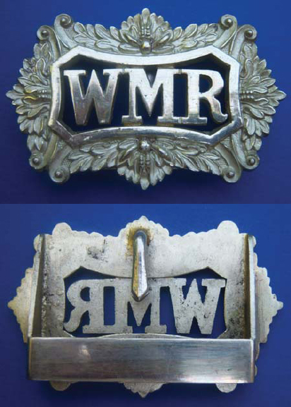 Buckle from West Midland Railway bandolier with reverse showing fittings - photo 13