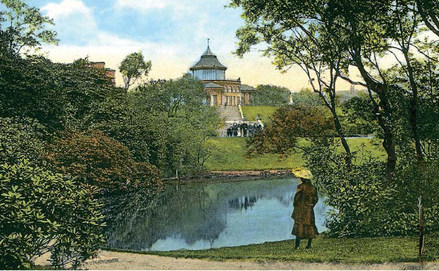 A young girl looks across the serpentine lake in Wigans Mesnes or Meynes Park - photo 6