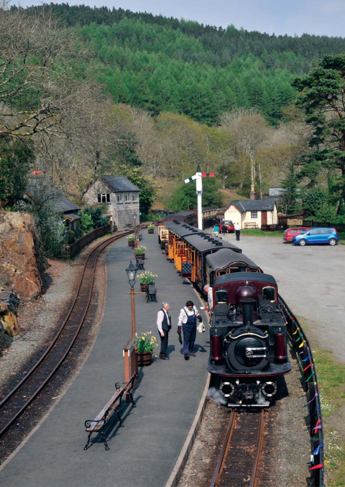 Double Fairlie Merddin Emrys built in 1879 and a vintage train on a quiet - photo 6