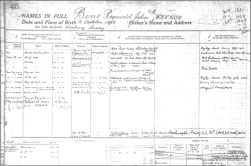 Excerpt from Reggie Bones service record showing his RNAS and RAF service prior - photo 3