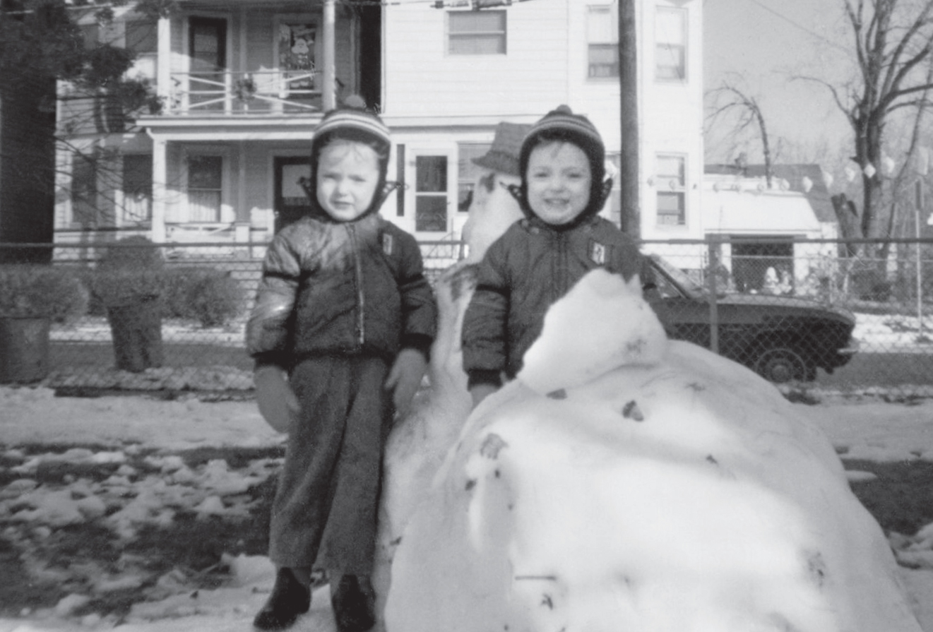 Two future astronauts playing in the New Jersey snow at almost three years old - photo 8