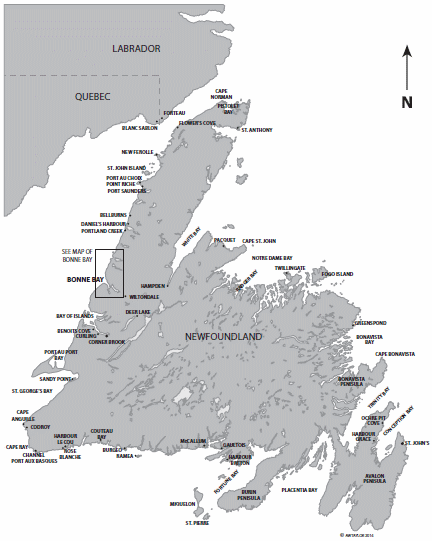 Map of the island of Newfoundland showing place names mentioned in the text - photo 5