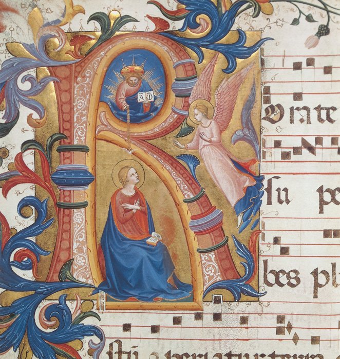 2 The Annunciation depicted in an historied initial R detail from a missel - photo 3