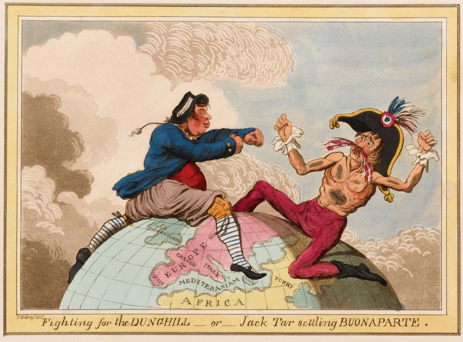 James Gillray Fighting for the Dunghill or Jack Tar settling Buonaparte Hannah - photo 4