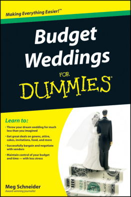 Meg Schneider Budget Weddings For Dummies