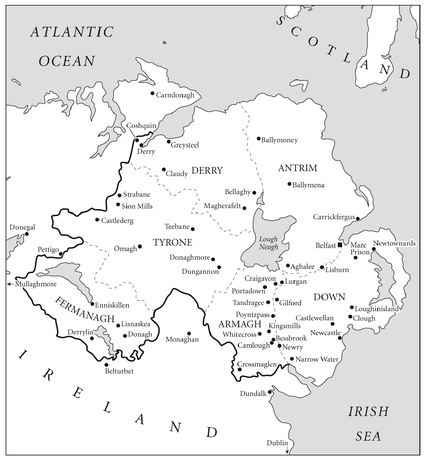 Map of Northern Ireland showing some of the places referred to in the book - photo 3