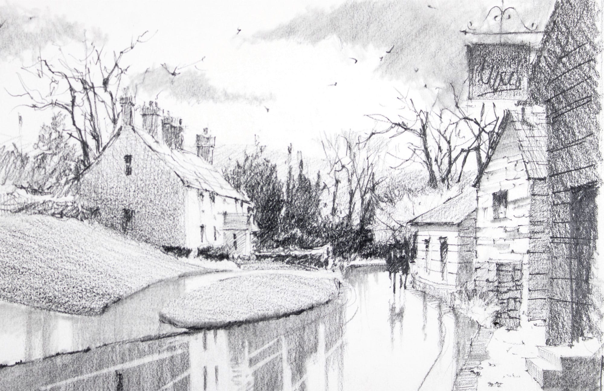 English Village Reflections Drawing Philosophy Draw all you want but paint - photo 5