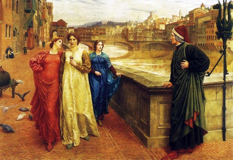 Dante meets Beatrice at the Santa Trinita bridge by Henry Holiday 1883 - photo 14