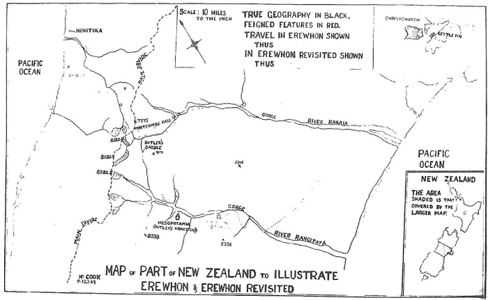 Map of part of New Zealand to illustrate Erewhon EREWHON OR OVER THE RANGE - photo 12
