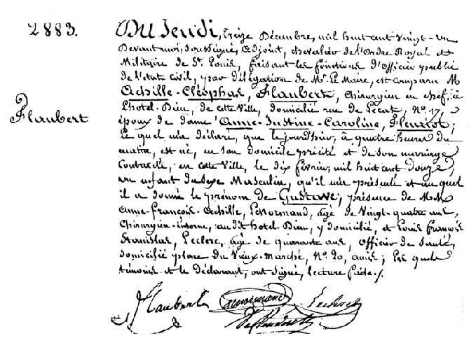Flauberts birth certificate Flaubert by Eugne Giraud 1880 MEMOIRS OF A - photo 8