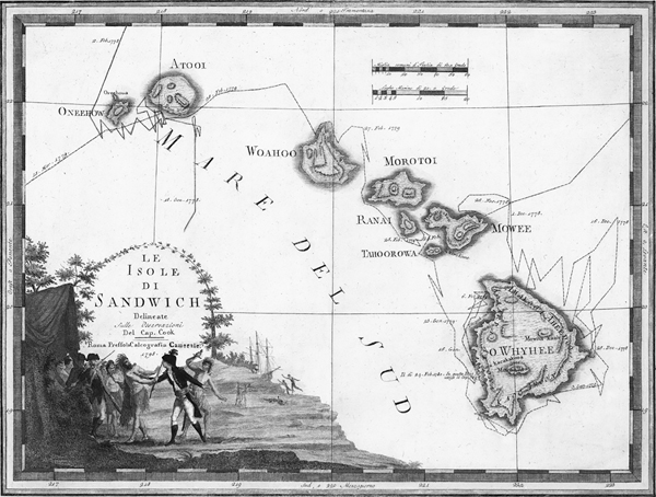 Map of the Sandwich Islands by Giovanni Cassini Rome 1798 based on Cooks - photo 1