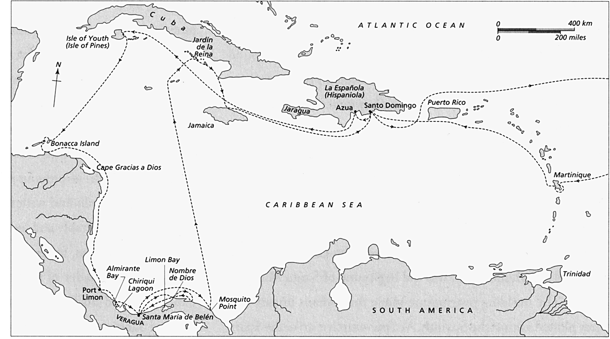 Detail of Hernando and Columbuss route around the Caribbean and Central America - photo 4