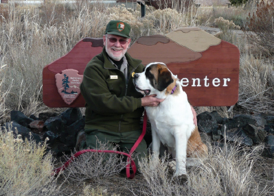 Doug with his Saint Bernard puppy Q-Bear in 2007 at Craters of the Moon - photo 5